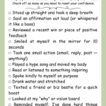 confidence boosting checklist