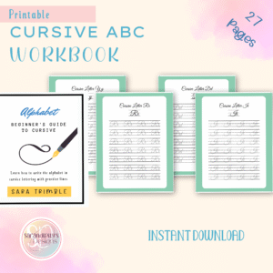cursive alphabet workbook mockup