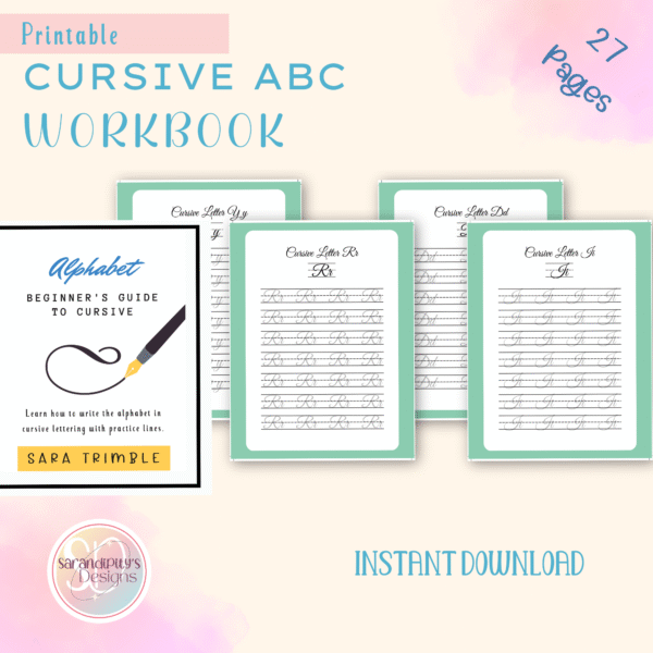 cursive alphabet workbook mockup