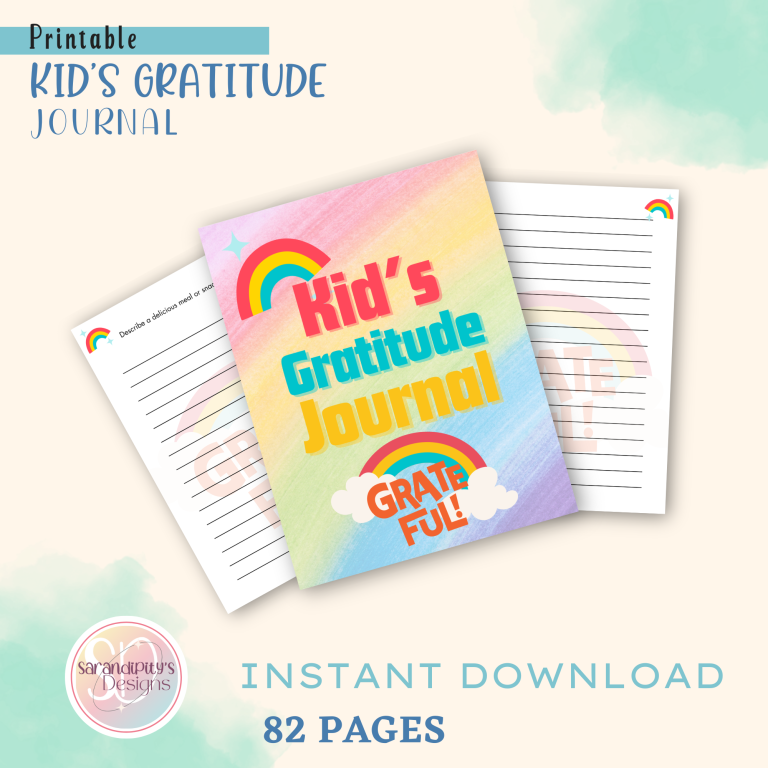 kids gratitude journal mockup