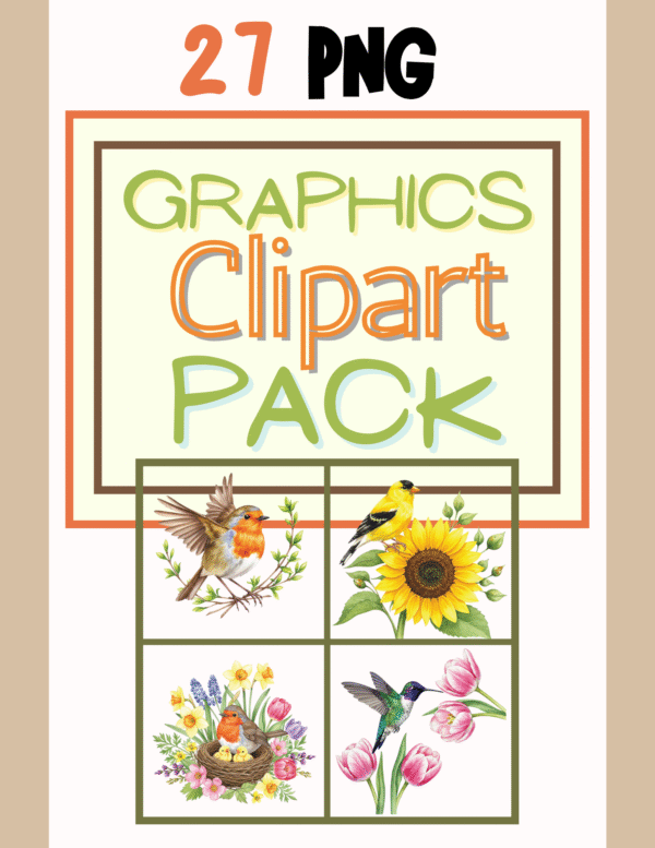 bird clipart pack mockup