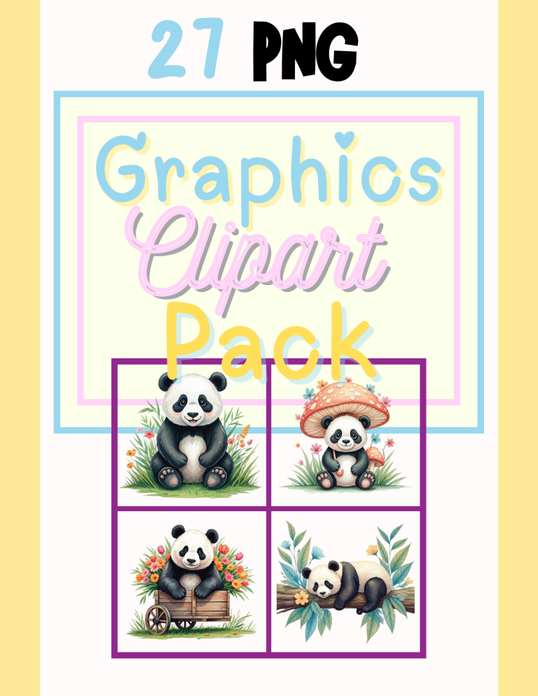 panda graphics clipart mockup
