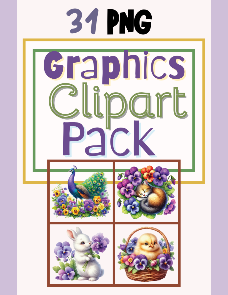 violet animal graphics set
