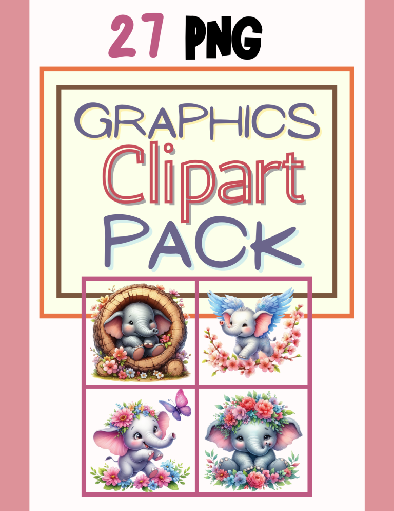 elephant clipart graphics mockup