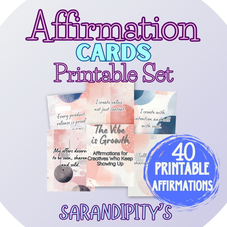affirmation cards printable set