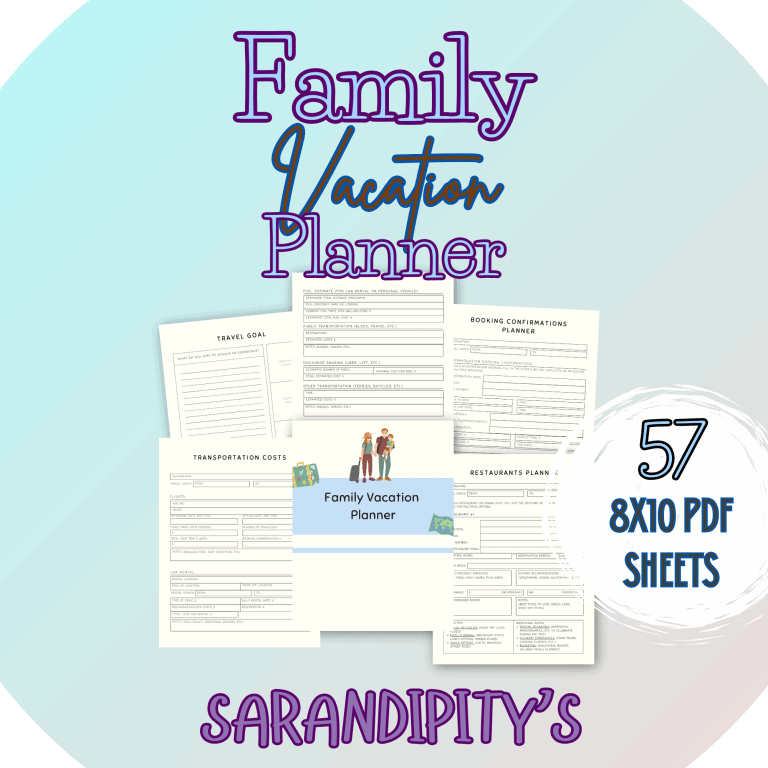 family vacation planner mockup