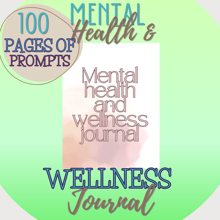 mental health and wellness journal mockup