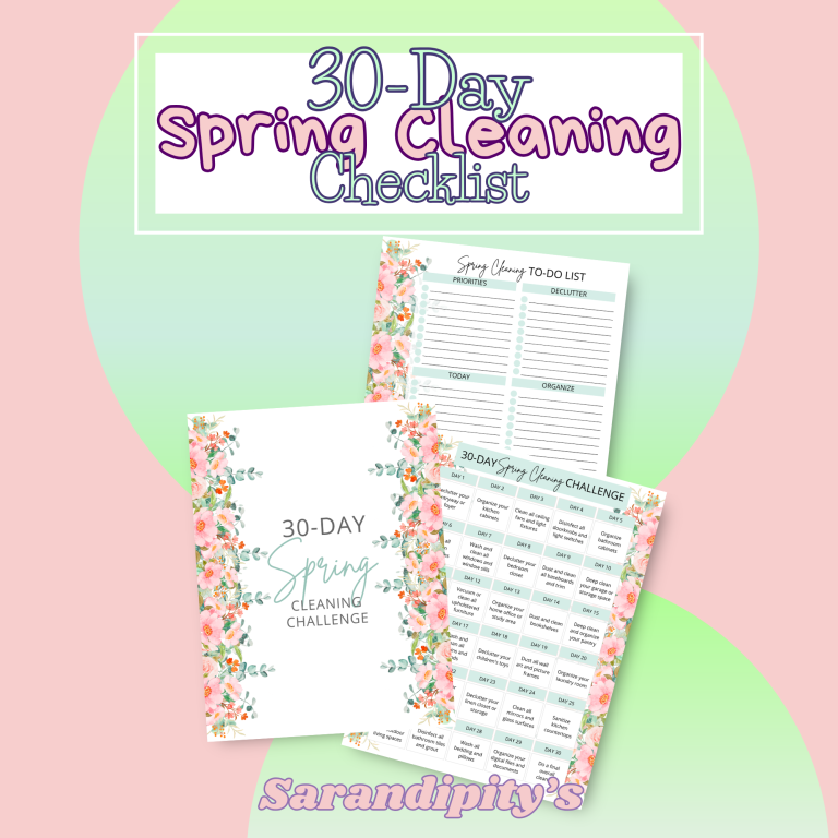 30-day spring cleaning checklist mockup