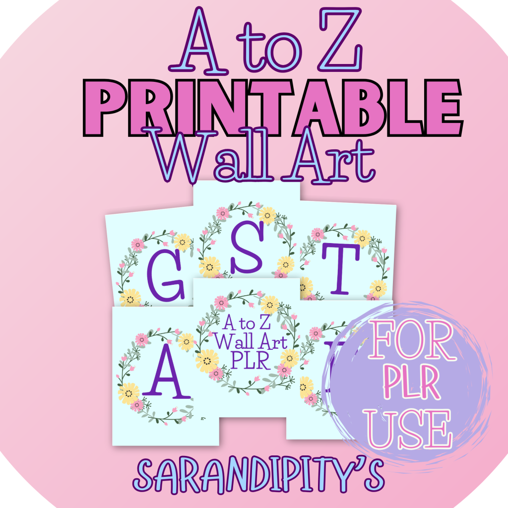 spring alphabet printable wall art mockup