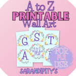 spring alphabet printable wall art mockup