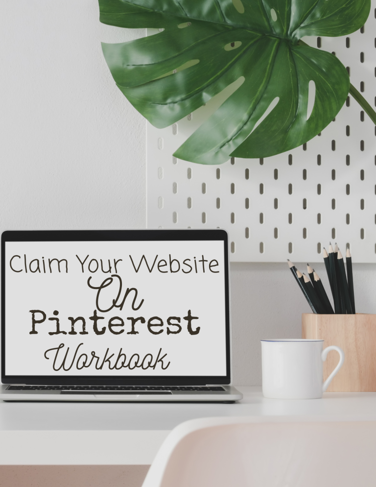 claim your website on Pinterest workbook mockup
