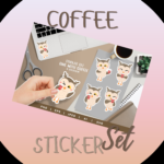 coffee sticker set mockup