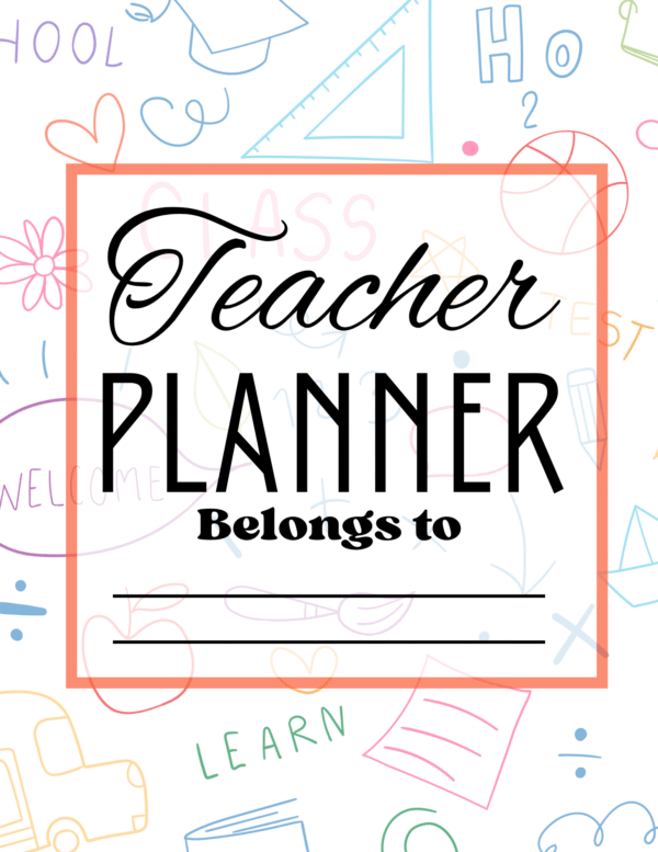 teacher planner cover