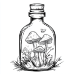 mushroom in a bottle coloring page
