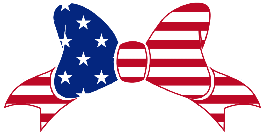 patriotic stars and stripes bow graphic