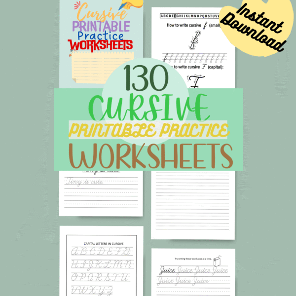 ✒️ Master Cursive Writing Workbook – 130 Printable Practice Pages