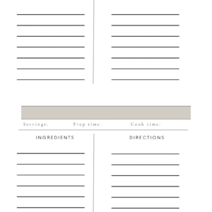 blank father's recipe cards