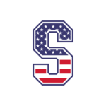 Letter S stars and stripes alphbet graphic