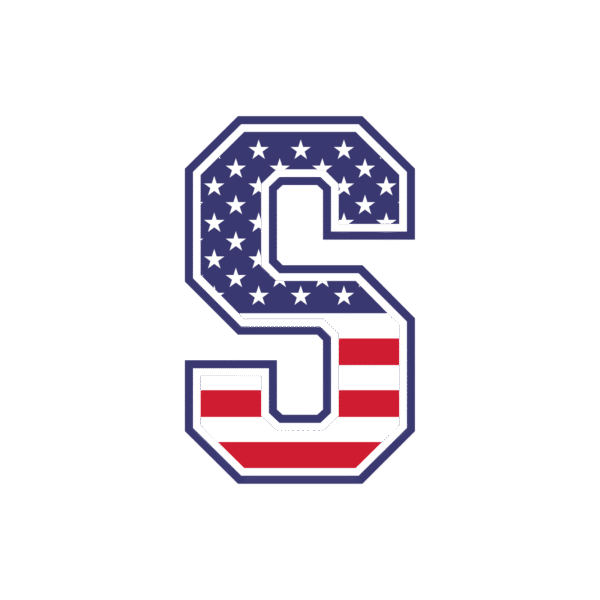 Letter S stars and stripes alphbet graphic