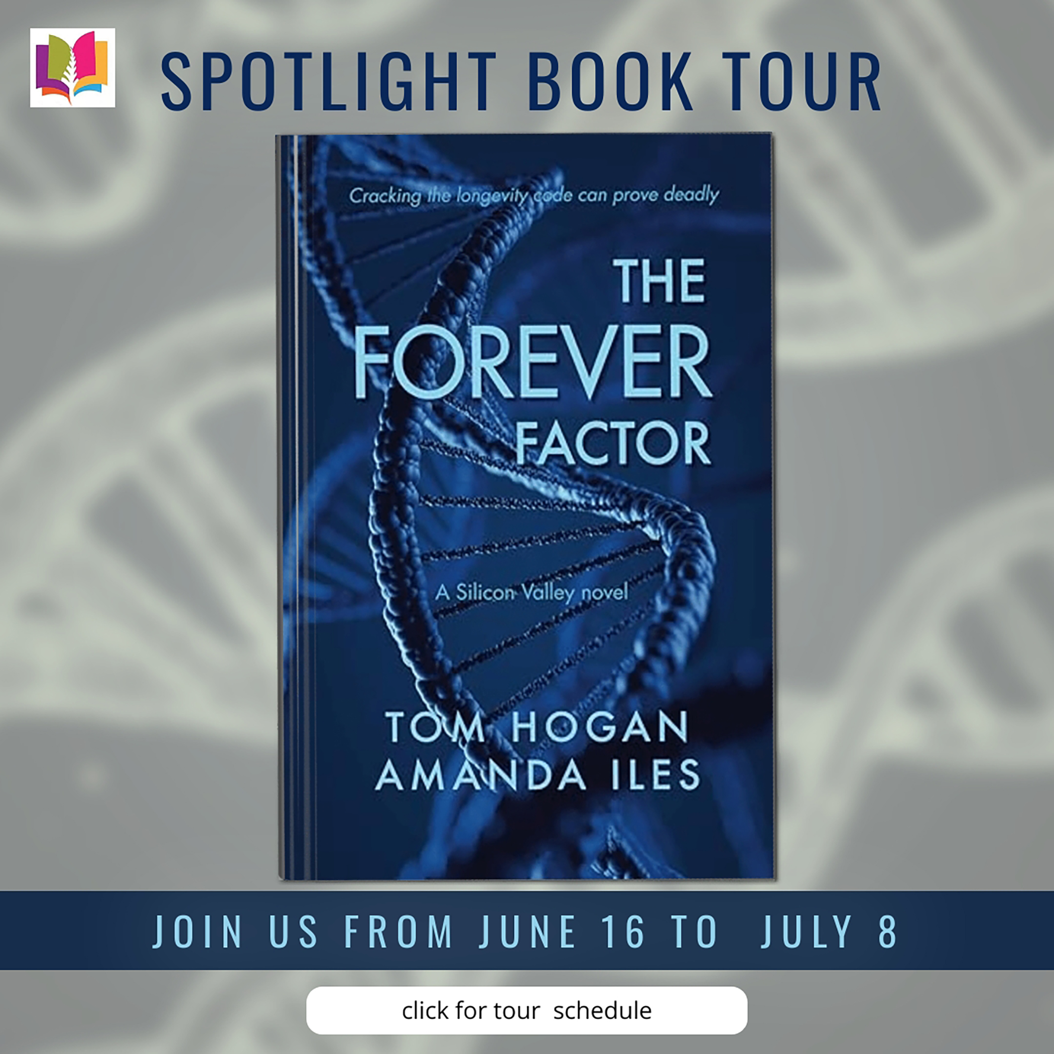 The Forever Factor spotlight book tour banner