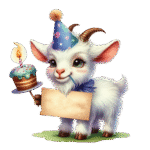 birthday celebrating barnyard goat