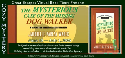 The Mysterious Case of the Missing Dog Walker book tour banner