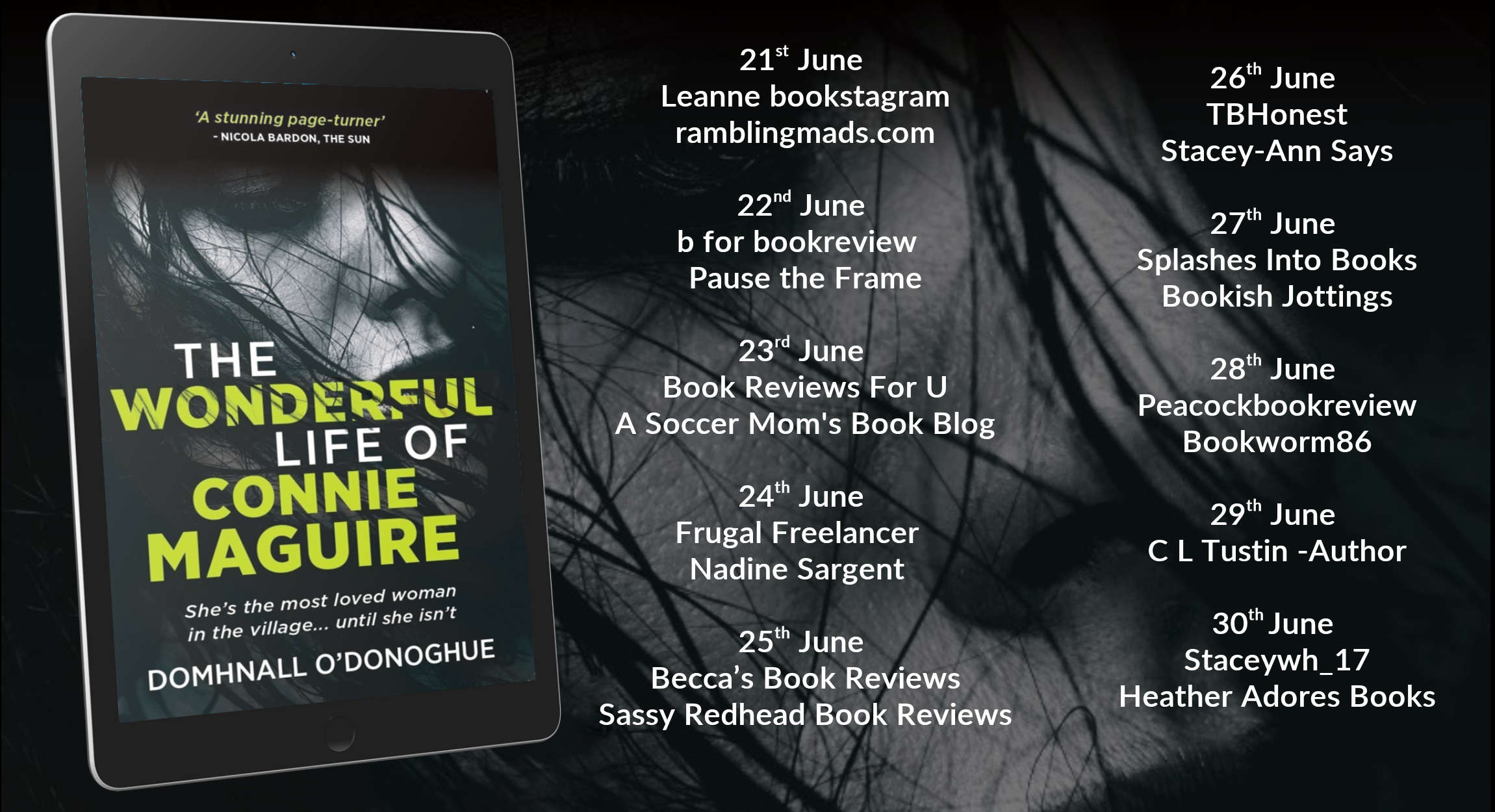 The Wonderful Life of Connie Maguire blog tour schedule