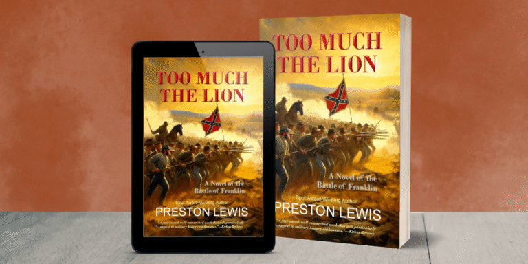 Too Much the Lion - Virtual book tour book promo