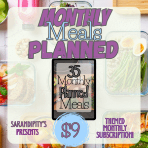monthly meal planner mockup