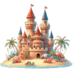 summer sand castle graphics pack