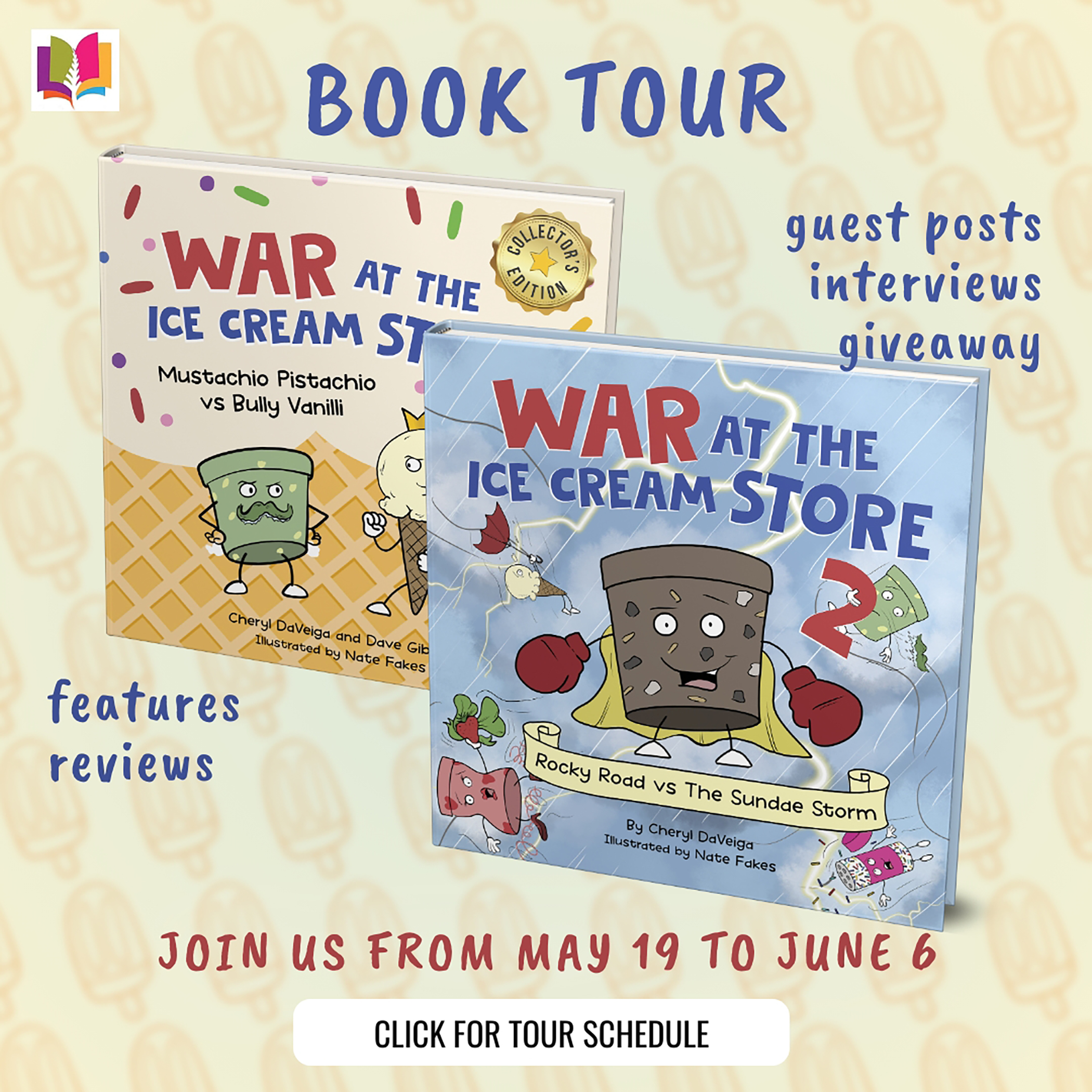 War at the Ice Cream Store 2 book tour banner