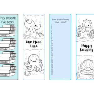 printable Colorable Reading Tracker Bookmarks