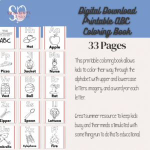 🧠🎨 ABC Digital Coloring Book for Elementary Kids – Instant Download