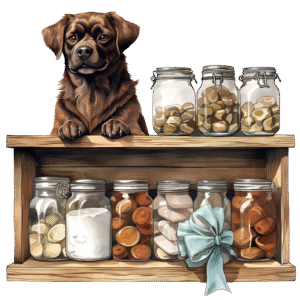dog and cookie jar graphic