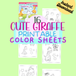 Adorable Giraffe Coloring Book Printable