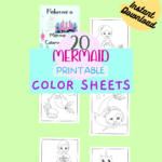 mermaid coloring book mockup