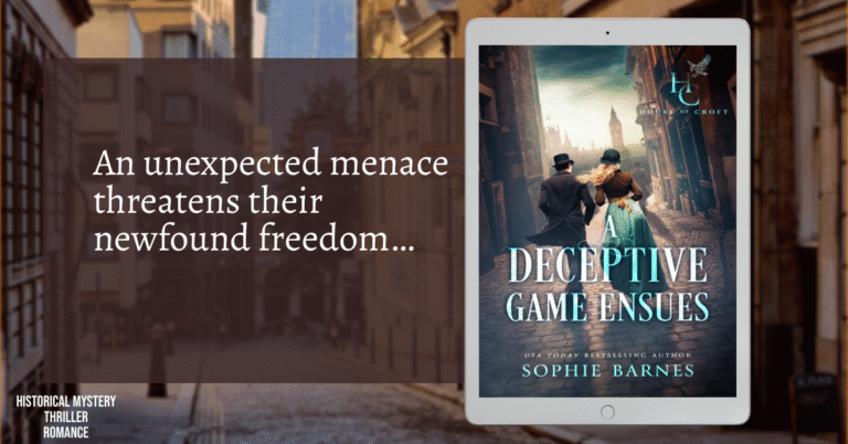 A Deceptive Game Ensues book tour banner promo
