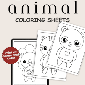 adorable animal coloring book mockup