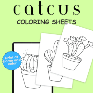 Mini 10-Page Cactus Coloring Book Printable