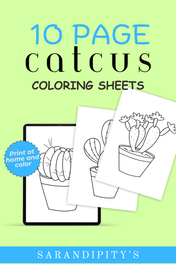 Mini 10-Page Cactus Coloring Book Printable