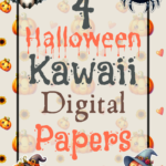 Halloween kawaii digital paper freebie