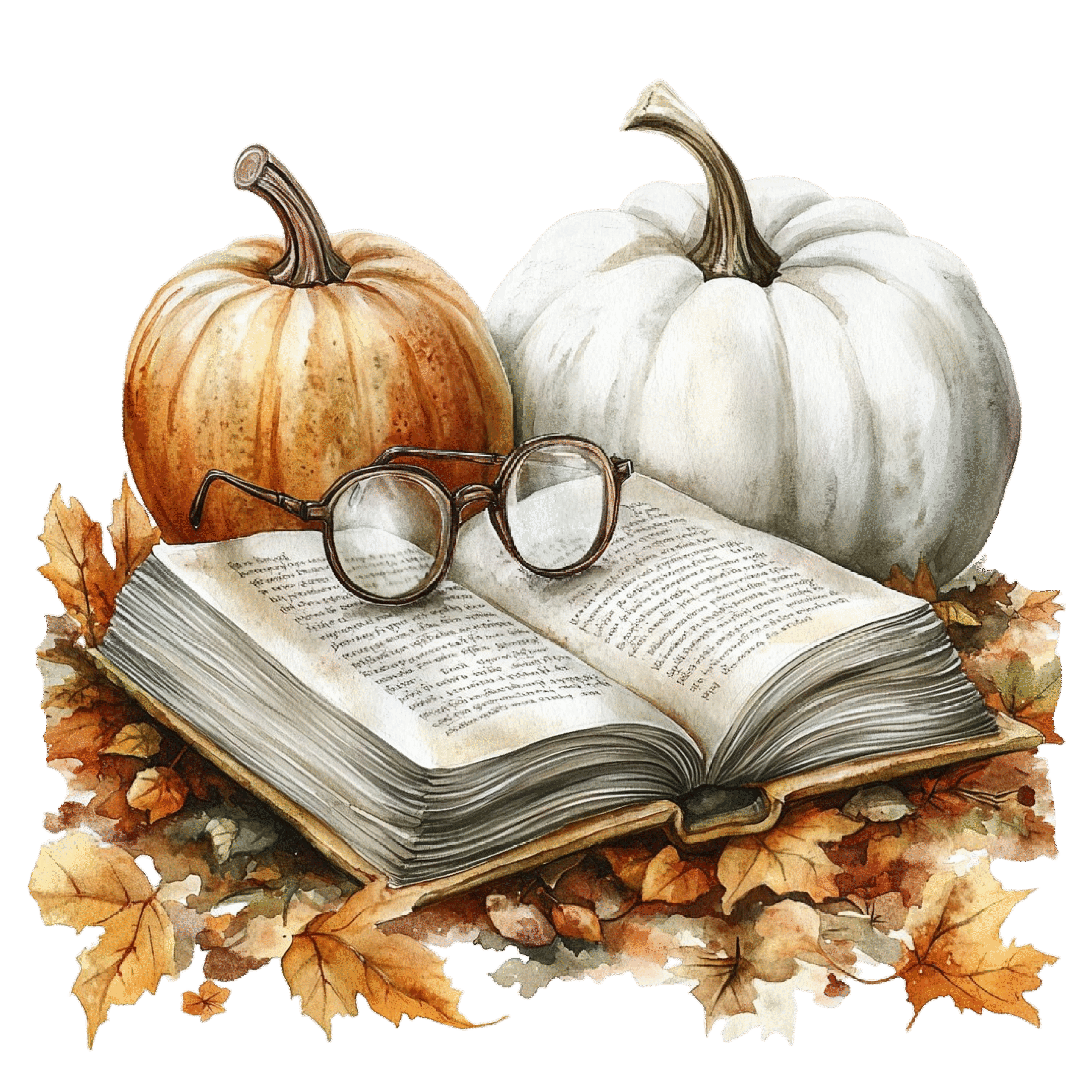 White Fall Clipart Graphics Pack – 28 Rustic Autumn Images