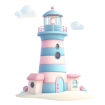 pastel lighthouse beach graphics pack