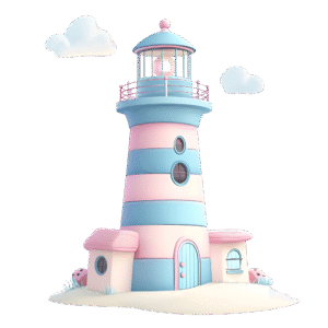 pastel lighthouse beach graphics pack