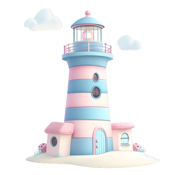 pastel lighthouse beach graphics pack