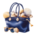 Mediterranean coastal bag with shells