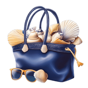 Mediterranean coastal bag with shells