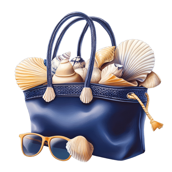 Mediterranean coastal bag with shells
