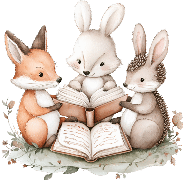 Book Loving Forest Animal Clipart Graphics Pack – 37 Cozy Creatures