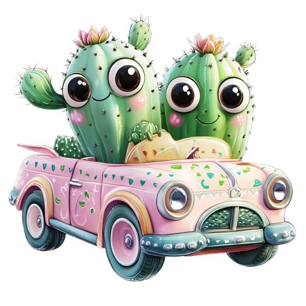 Kawaii Cactus Clipart Graphics Pack – 34 Adorable Graphics